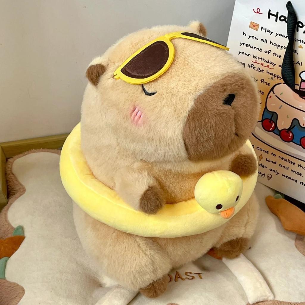 New 21cm Capybara Plush Toy Simulation Capibara Anime Fluffty Toy Cute Animals Beach Style Stuffed Doll Christmas Gifts for Kids