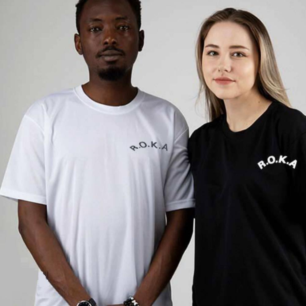 Black/White-Short Sleeve ROKA T-Shirts 2 Numbers