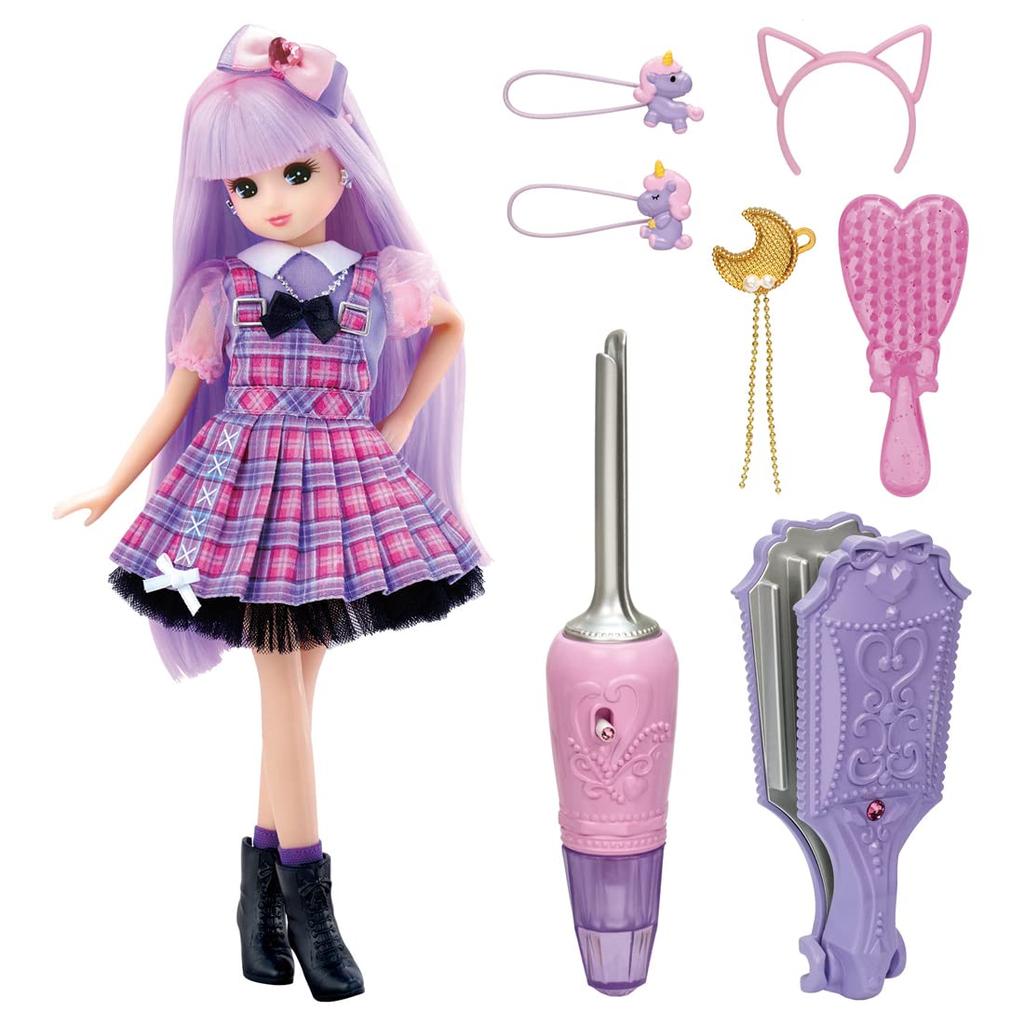 Takara Tomy Plastic Licca-chan Doll Rainbow Curl Licca-chan Dress-up Play Toy for Girls Ages 3 and Up