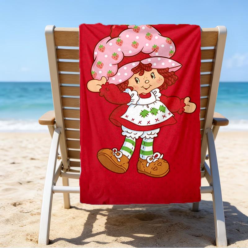 Straw-berry Friends Quick-Dry Microfiber Beach Towel Super Soft & Absorbent for Bath, Beach, Travel Bath Time Accessory, Fan gifts