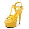 Sexy Women Platform Heels Cross Strap Ankle Buckle Sandals 15cm Stiletto Heeled Nightclub Pole Dance Shoes