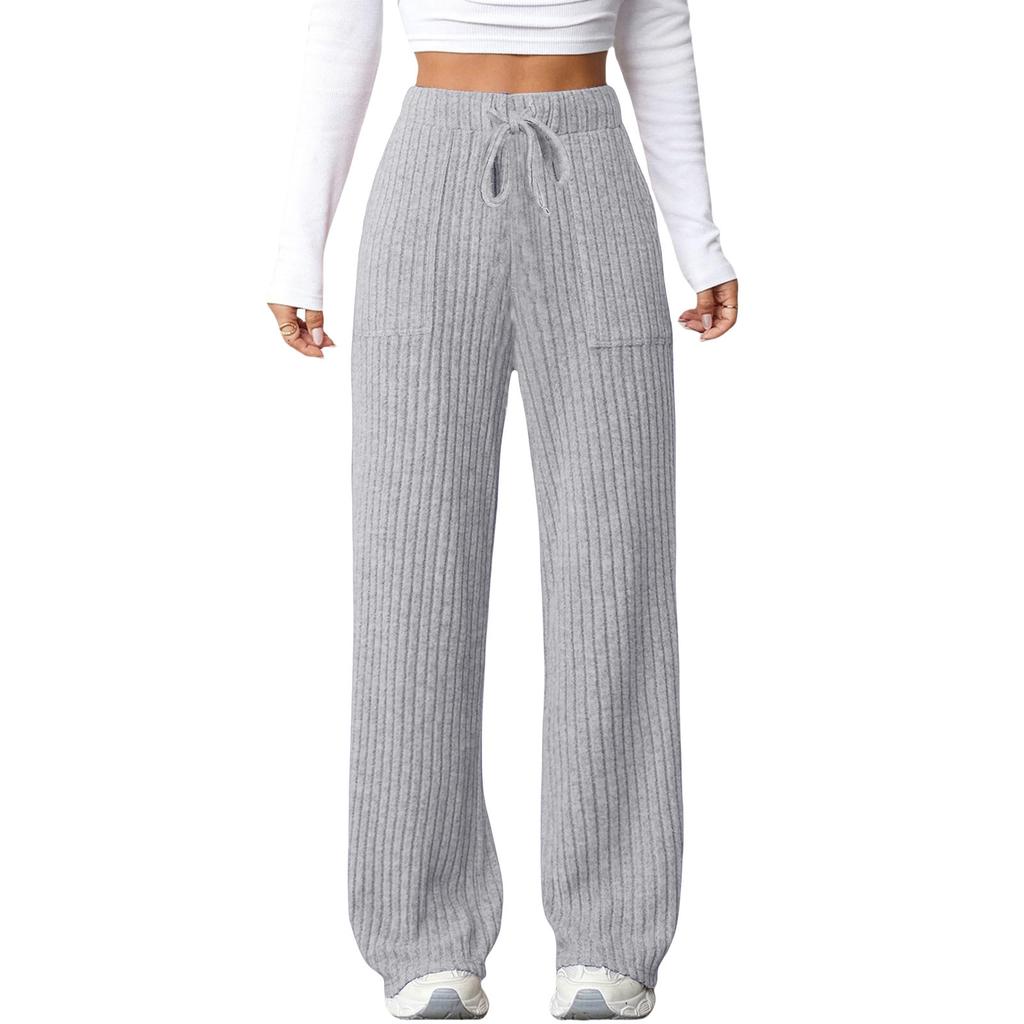 2025 Осень Amazon Wish Новая Внешняя Торговля Однотонные Повседневные Брюки с Накладными Карманами для Женщин