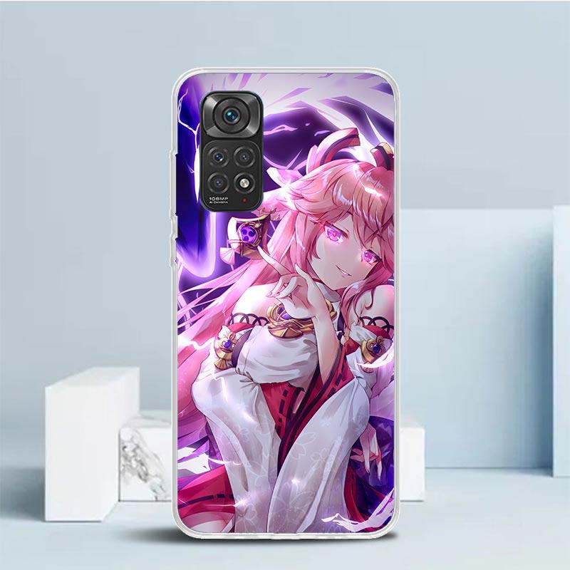 Чехол для телефона Yae Miko Genshin Impact для Xiaomi Redmi Note 15 14 14S 13 12S 12 Pro Plus 11S 11 11T 11E 10S 10 + Мягкая задняя крышка из ТПУ