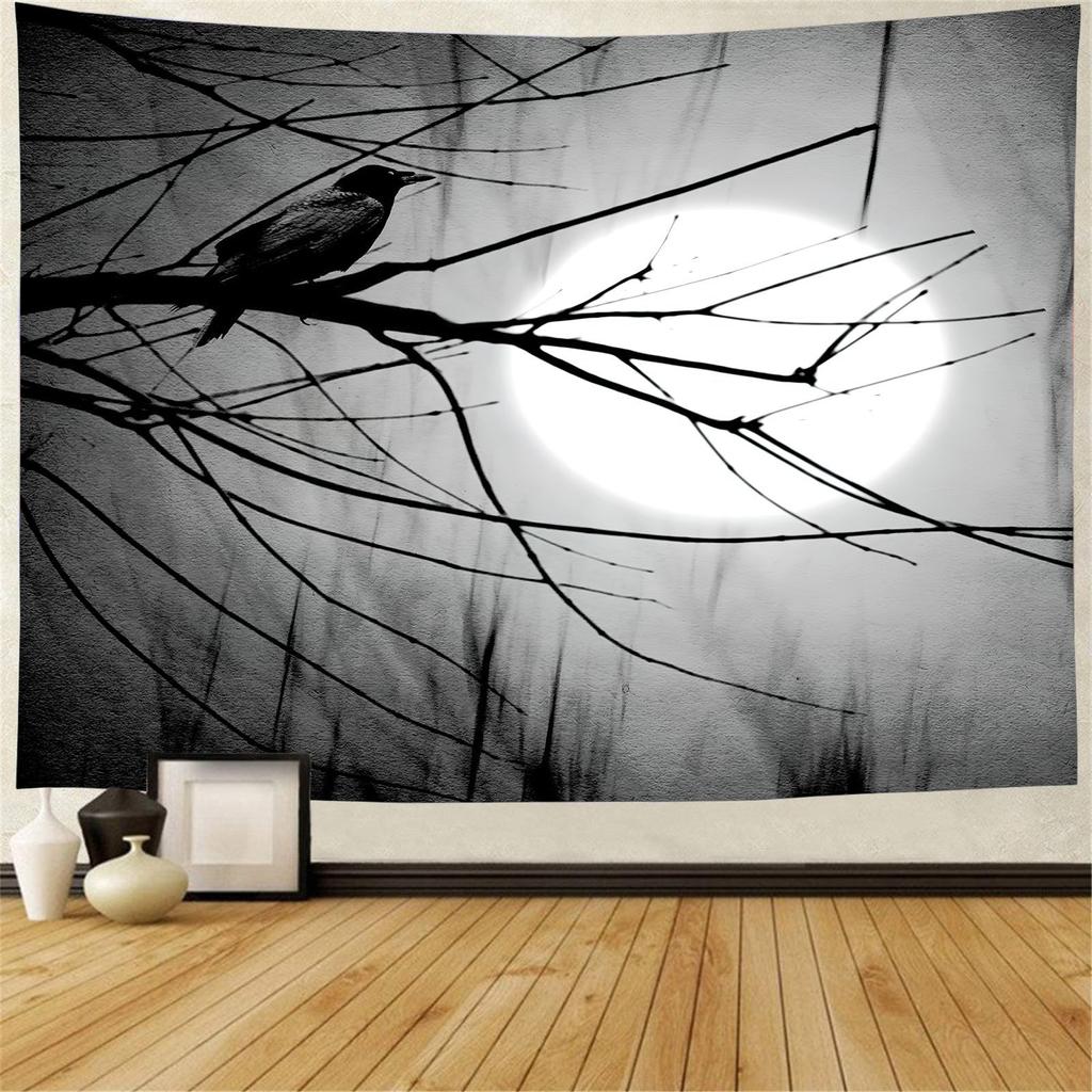 Home Decor Tapestry Halloween Pumpkin Lantern Wall Hanging Tapestry Boho Hippie Magic Castle Wall Decor Backdrop Fabric