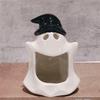 Cute Ghosts Candle Holder Ceramic Ashtray Candlestick Ornaments Hand-made Candle Holder Halloween Festival Seasonal Decoration