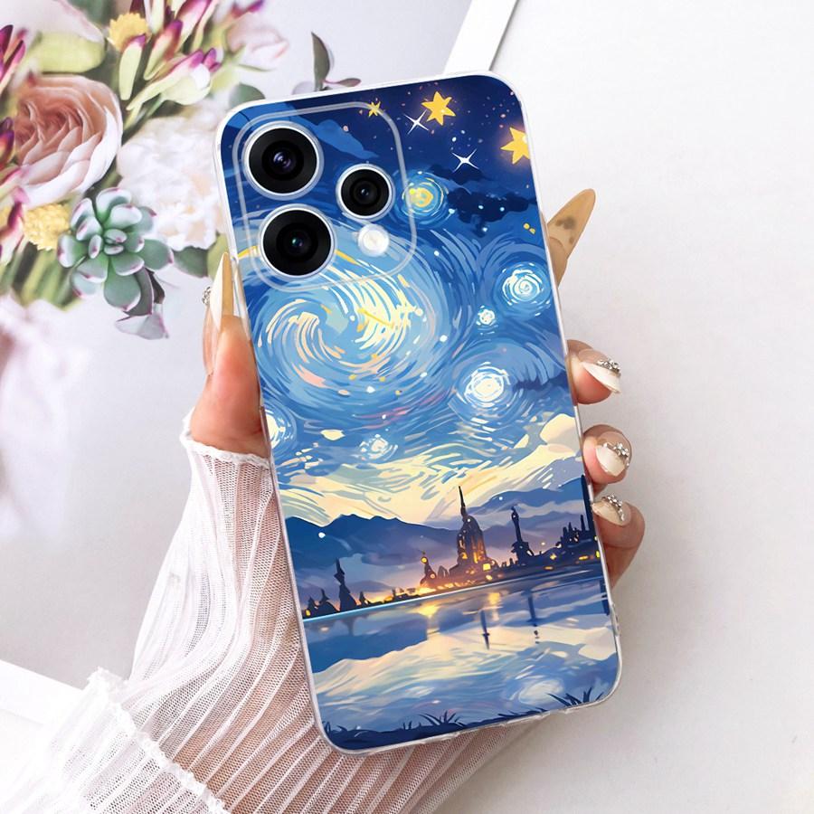 Чехол для OPPO Reno15 Reno 15F Милый Кот Расписной ТПУ Чехол для Телефона для OPPO Reno15 F Reno 15 CPH2825 Защитный Мягкий Силиконовый Capa