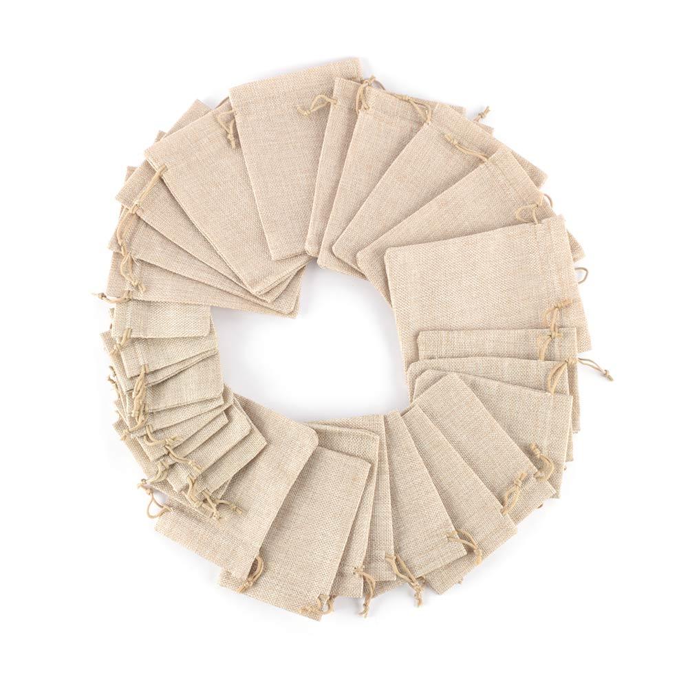 Винтажные праздничные принадлежности мешок свадебные сувениры день рождения конфеты хранения 10 шт мешковины мешки шнурок