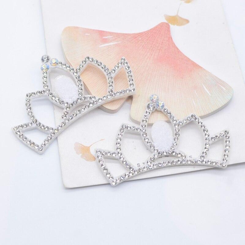 10 шт. 60*40 мм мягкая корона, нашивки со стразами, плоская задняя часть, орнамент для скрапбукинга, аксессуары, принадлежности для рукоделия
