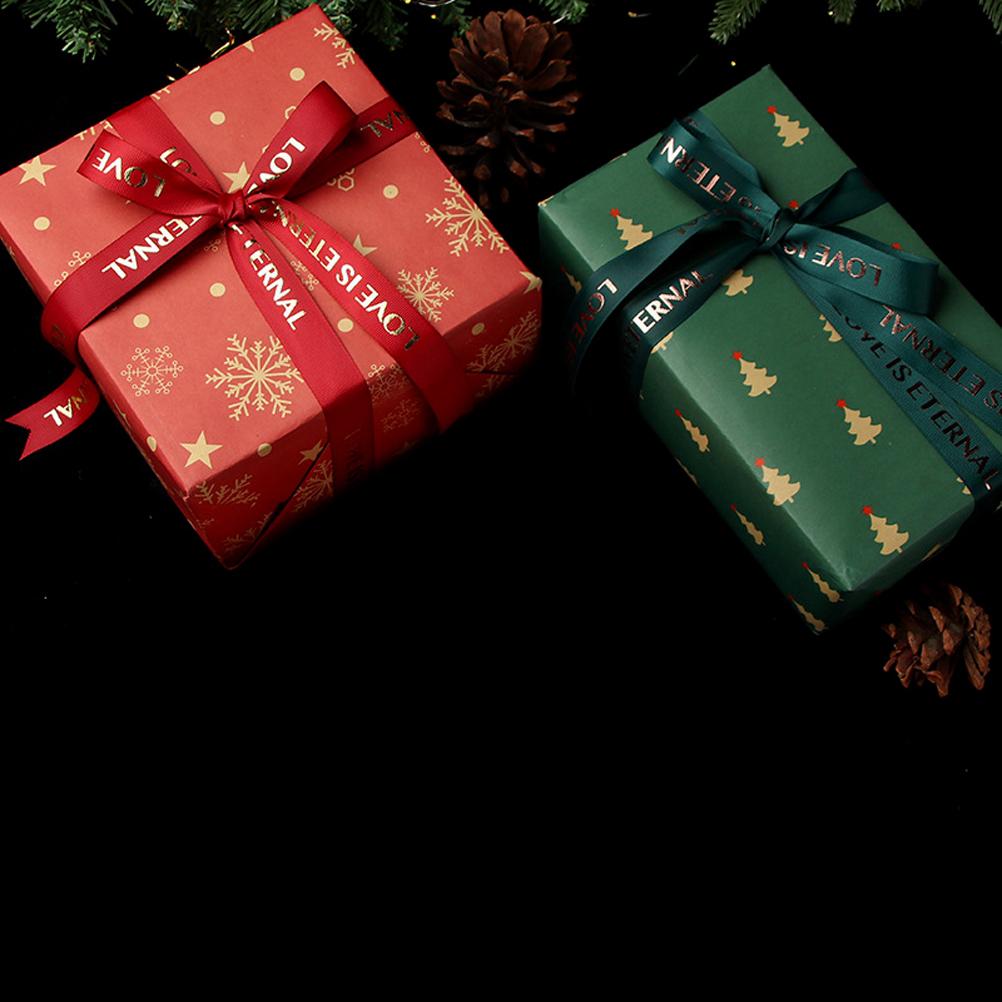 Christmas Kraft Wrapping Paper Christmas Elements Collection Double Sided Wrapping Paper Christmas Gift Box Decoration