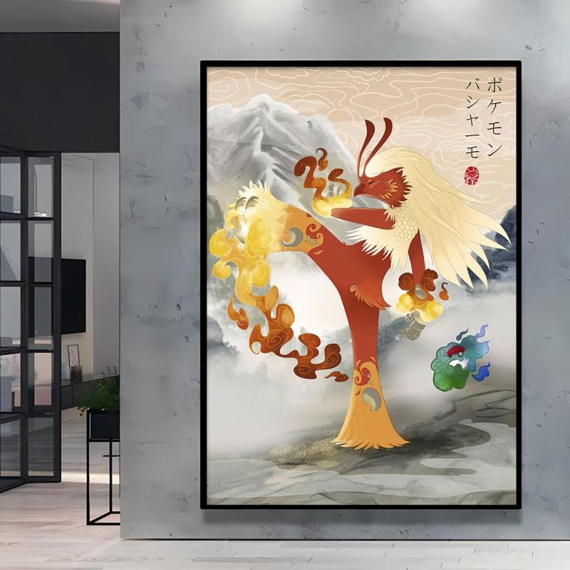 Poster and Painting Mewtwo Charizard Christmas Gifts Home Room Picture Wall Art Classic Spray Printing Canvas Painting