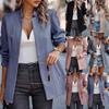 Женские винтажные повседневные однотонные куртки и пальто с воротником-поло с длинными рукавами и осенне-зимним принтом