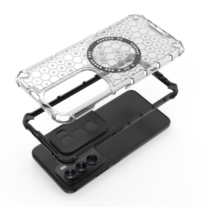 Для OPPO Reno 12 Global Magnetic Ring Back Cover Phone Case Magsafe Ring Wireless Charge Lens Protect Shockproof Cover Cover Cases