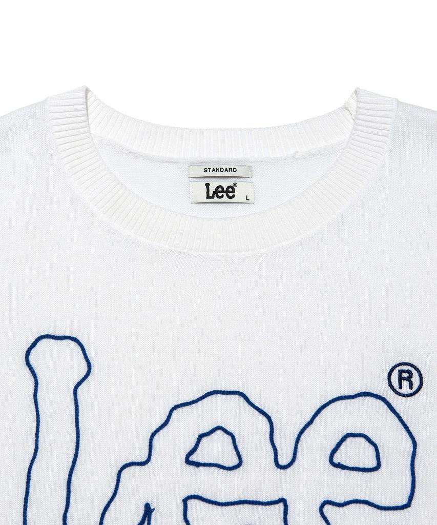 LEE Big Twitch Logo Linen Blend Knit Ivory