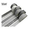 Crafting Washi Tape Rolls 6 Plaid Set, Grid Checkered Pattern Masking Tape, Self Literary Art Style Adhesive Decorative for DIY Crafts, Journal,
