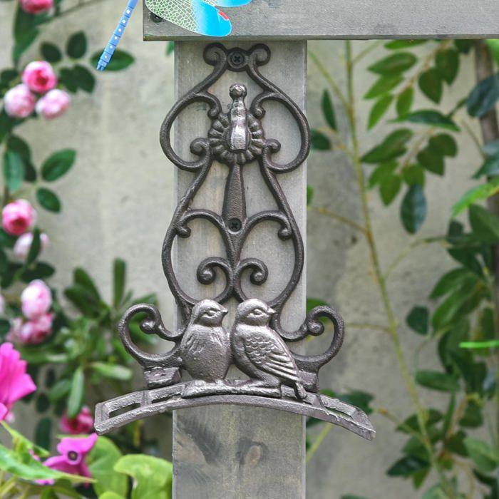 Support mural pour tuyau d'arrosage en fonte - motif oiseau vintage, rangement décoratif