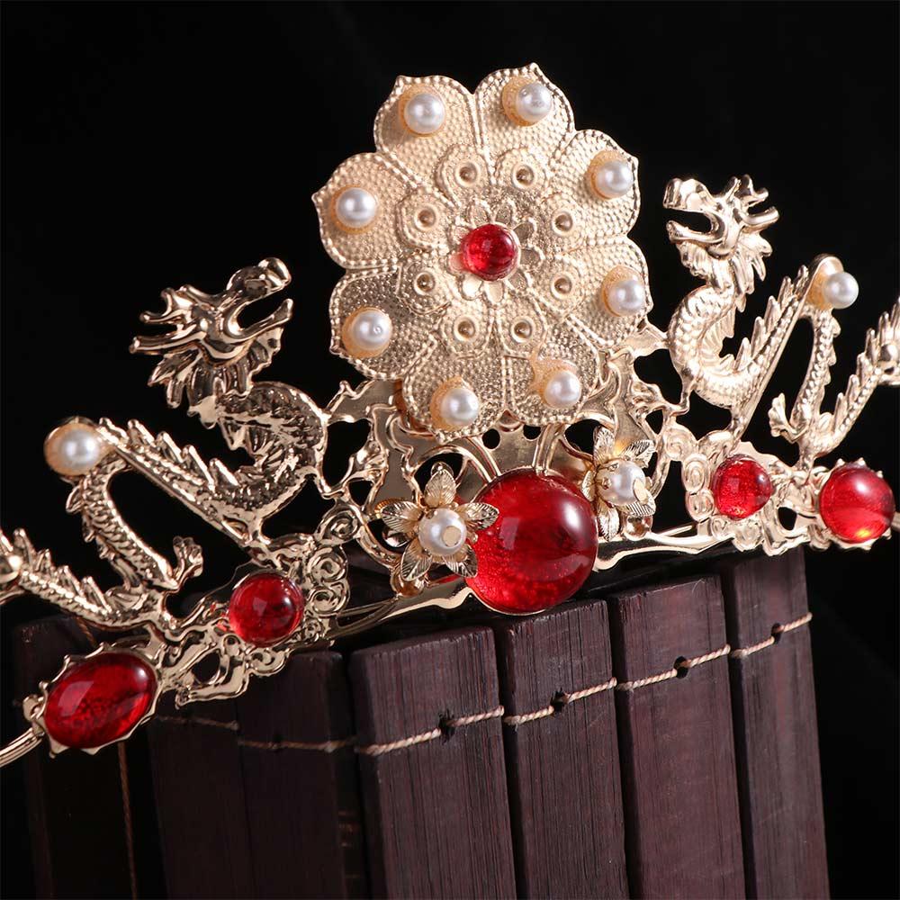 Zinc Zinc Alloy Hair Accessories Plastic Bride Coronet Ancient Bridal Headwear Hanfu