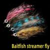 1#Grizzly Saddle Hackle 3D Fish Eyes Baitfish стример для пресноводных мокрых мушек для ловли окуня, щуки, рыболовных приманок
