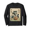 Samurai Cat Ninja Ramen Noodles Japanese Long Sleeve T-Shirt