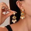Vintage Devil Eye Earrings Water Droplet Exaggerate Earring Fashion Pearl Drop Earrings  Women