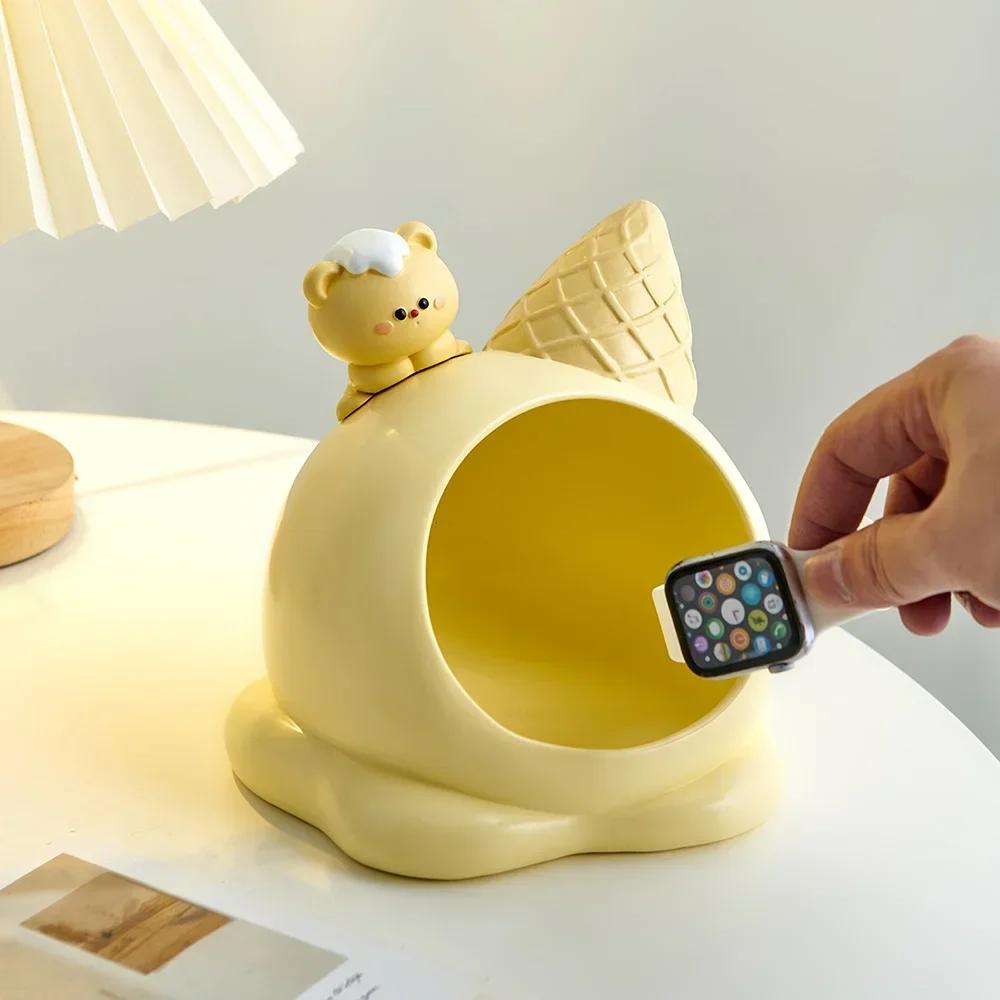 Эстетический декор для хранения вещей в доме, декор в форме сладкого конуса из смолы, полка для ключей, дверца обувного шкафа, ящик для хранения украшений для дома