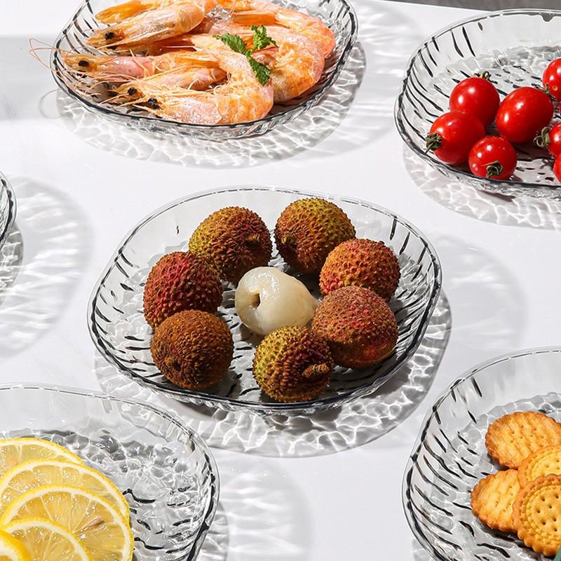 1 набор тарелок для вертелов с узором в виде ледника, контейнер для мусора, прозрачный поднос для закусок, маленькая тарелка для конфет в стиле ретро для дома