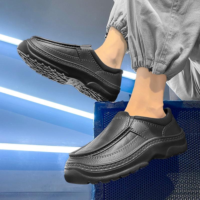 Модная обувь шеф-повара Четыре сезона Новая Противоскользящая Маслостойкая Большой размер Деловой повседневный Мужская рабочая обувь EVA Мода Комфорт Мягкая подошва 47