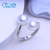 Кольца FEEYOO с натуральным пресноводным жемчугом для женщин и девочек, классическое регулируемое кольцо, офисные украшения