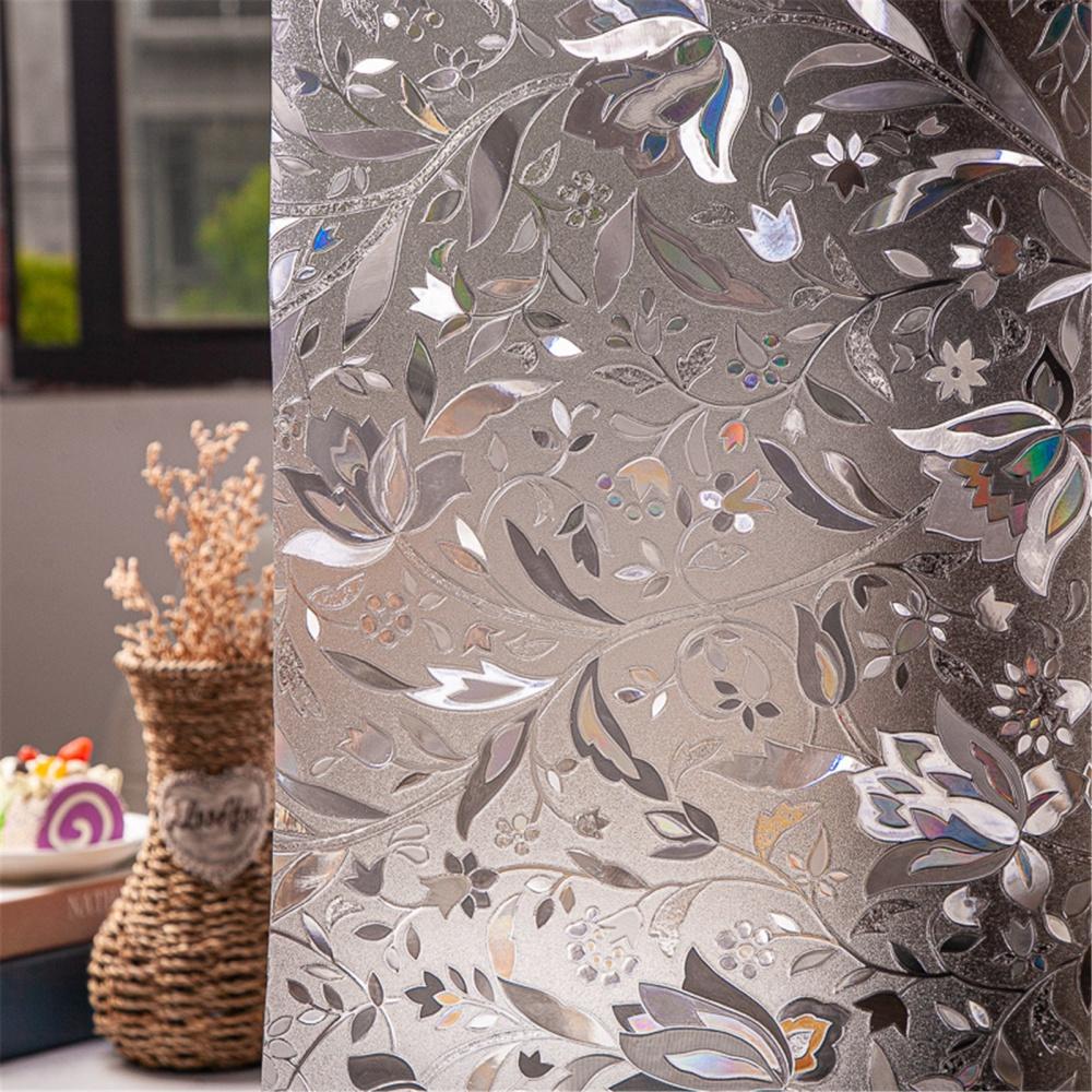 Самоклеящаяся 3D-пленка для защиты окон, декоративная орхидея, стекло, статическая клейкая наклейка на стекло, антиподглядывающая пленка, декор для окон