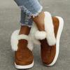 New Ladies Slip On Comfortable Ankle Boots Women Winter Warm Plush Fur Snow Boots Suede ShoesFemale Footwear Botas Femininas