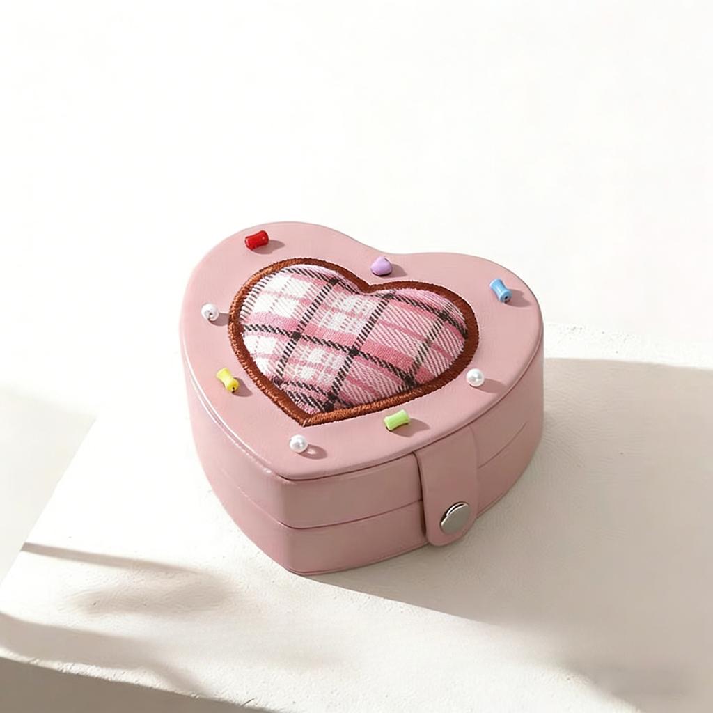 New Love Jewelry Box, Mini Girl Ring Earnail Jewelry Portable Box, Multi functional Jewelry Storage Box