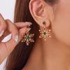 Модные серьги-снежинки с имитацией жемчуга для женщин, нежные разноцветные серьги-гвоздики в виде снежинки со стразами, рождественский подарок в виде ювелирного украшения