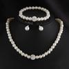 European & American Fashion Pearl Necklace & Earrings Three-Piece Set - Luxury High-End Jewelry Accessories