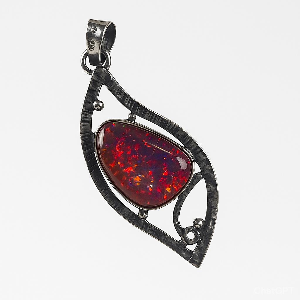28 Ct Natural Australian Opal 925 Sterling Silver Oval Cut Pendant CERTIFIED