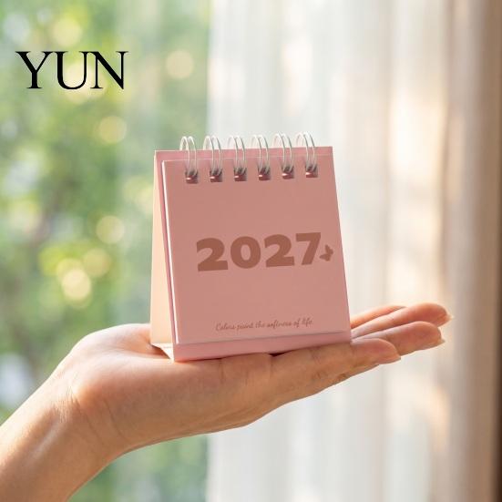 Compact Note Taking Planner Mini Desk Calendar 2027, Jan. 2027 to Dec. Standing Flip Small Desktop Calendar, 12 Monthly with Twin-Wire Binding