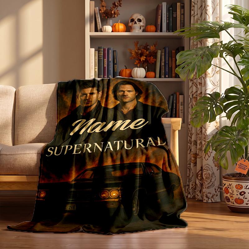 Supernatural Custom Flannel Blankets Soft Warm Cozy Throws for Home Decor Holiday Gifts