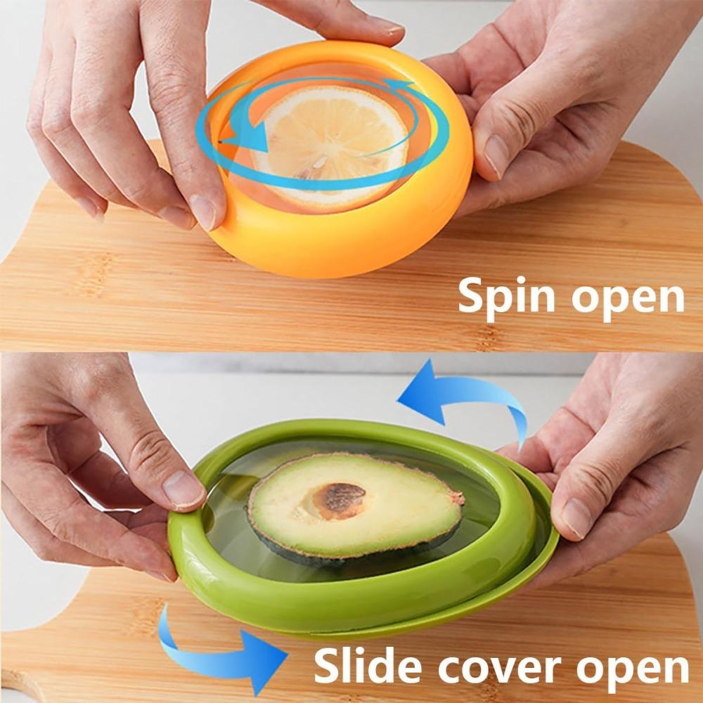 Food Storage Containers With Lids Avocado Saver Onion Lemon Tomato Keeper Reusable Fresh Box for Fridge Freezer Fruit Vegetable