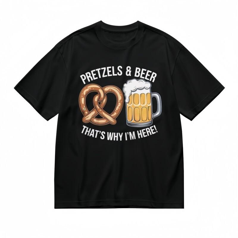 Men's Breathable Classic T-Shirt Mens Womens Tees Top Snack and Drink Humor Printed Tee Black Cotton