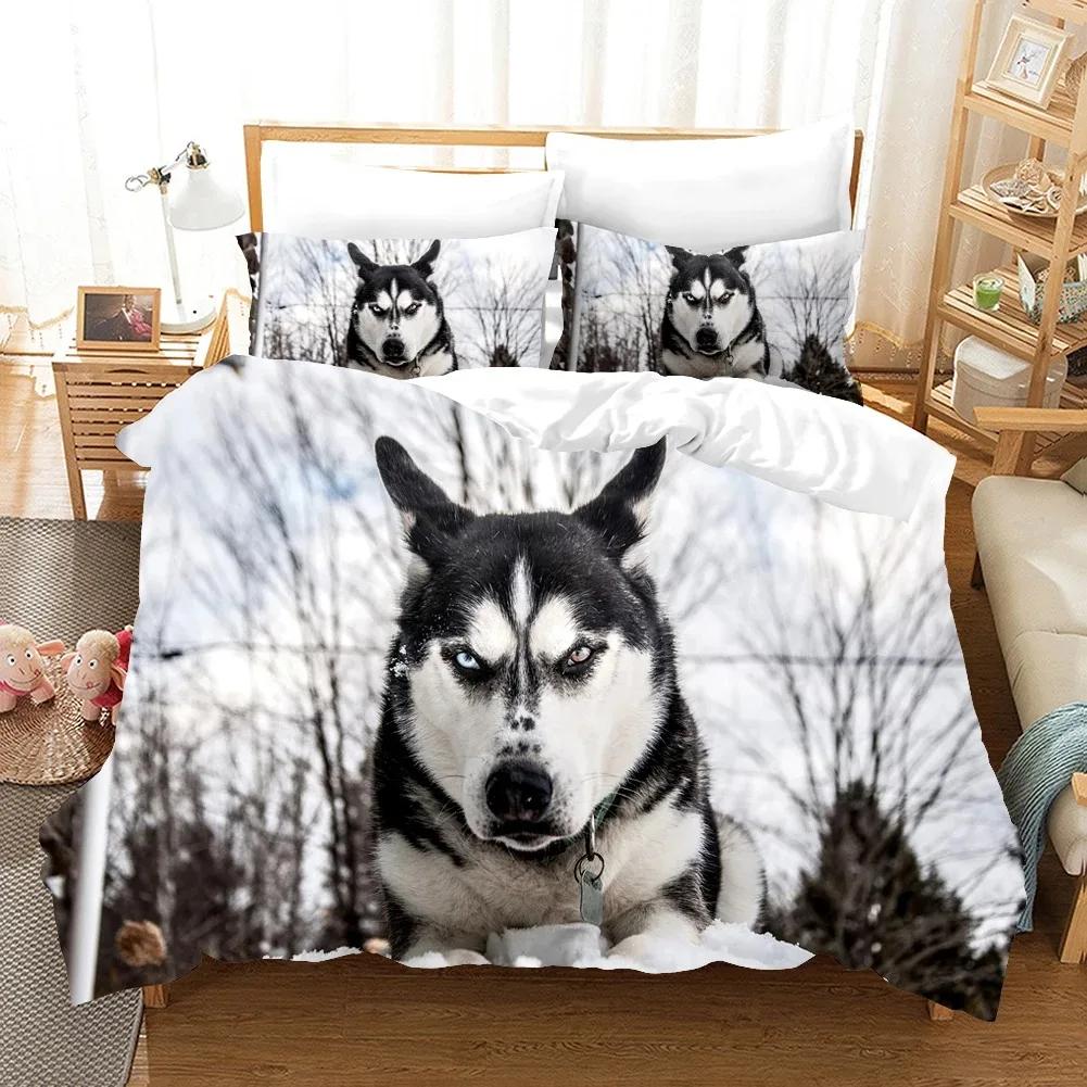 3D White Wolf Bedding Set  Aniaml Bedding Set Single Twin Double Queen King Cal King Size Bed Linen Set
