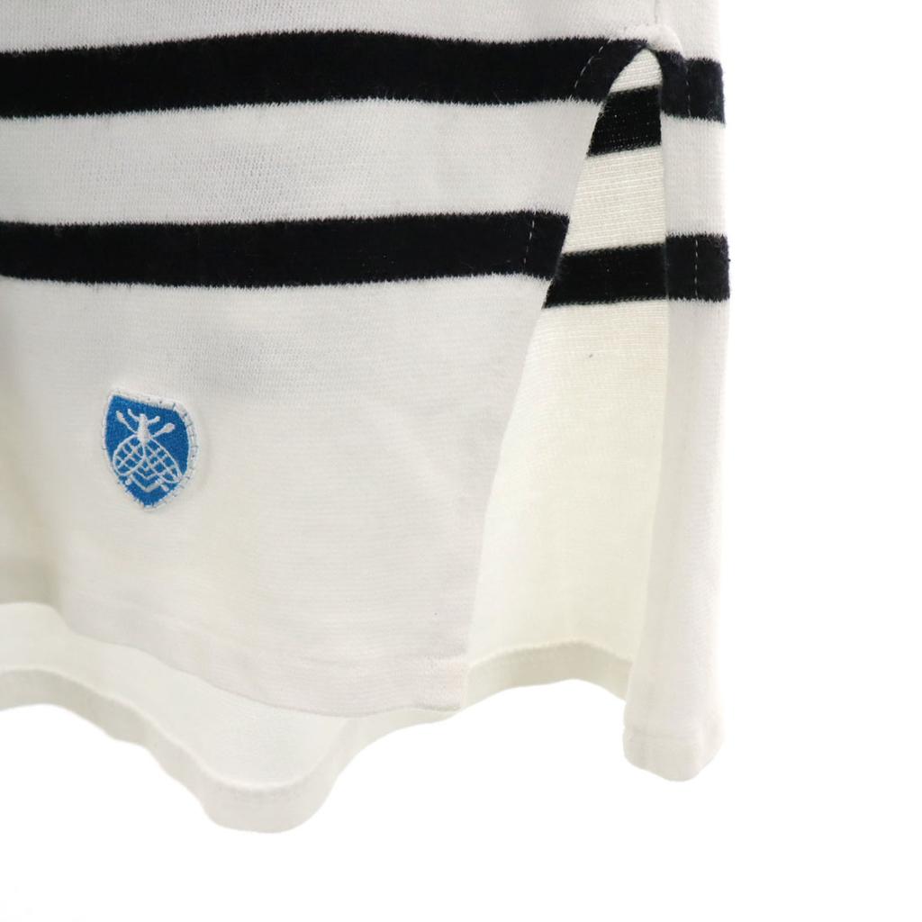 Orcival Made In France Border Pattern 7 Minutes Sleeve Boat Neck Big Silhouette Cut Women Used