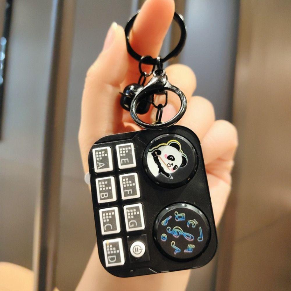 Plastic DJ Processor Kids Toy Mini Electronic Keyboard Keychain Portable Piano Pendant