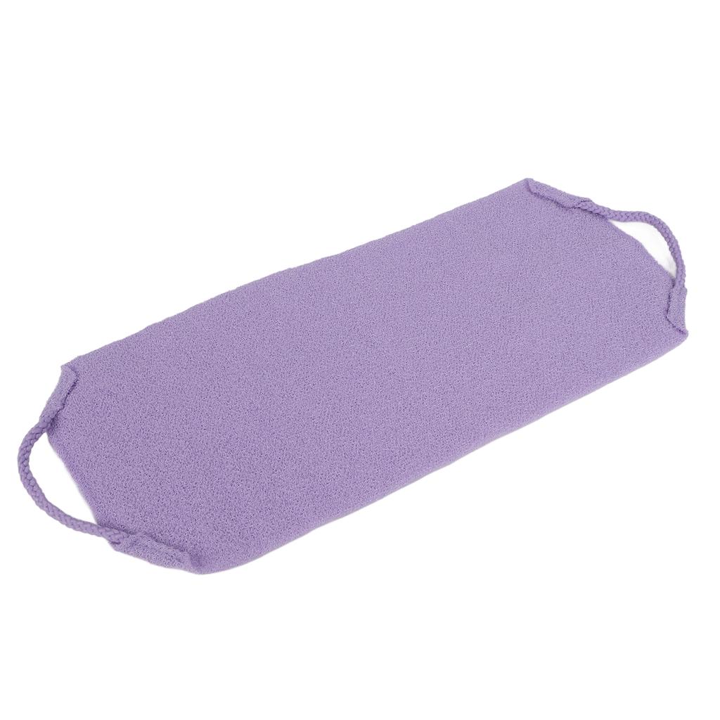 Скруббер для спины Портативный очищающий массажный отшелушивающий ремешок из мочалки с ручками для членов семьи фиолетовый