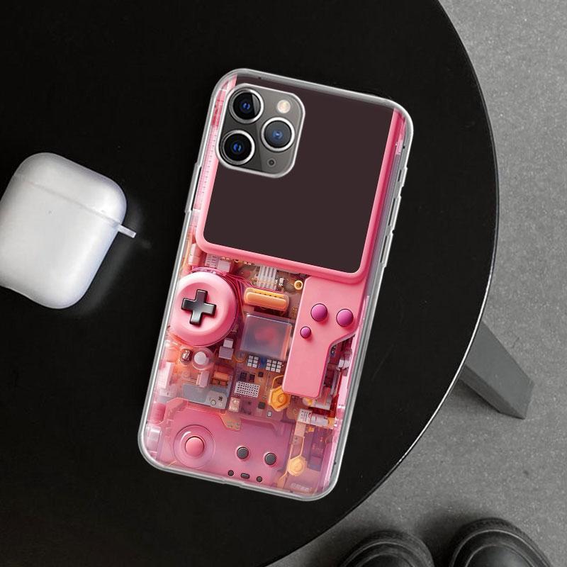 Чехол-накладка для телефона в стиле игровой консоли для мальчика на iPhone 11 12 13 Mini 14 15 Plus 16 Pro Max 17 Air 7 8 + SE Арт Индивидуальные Fundas