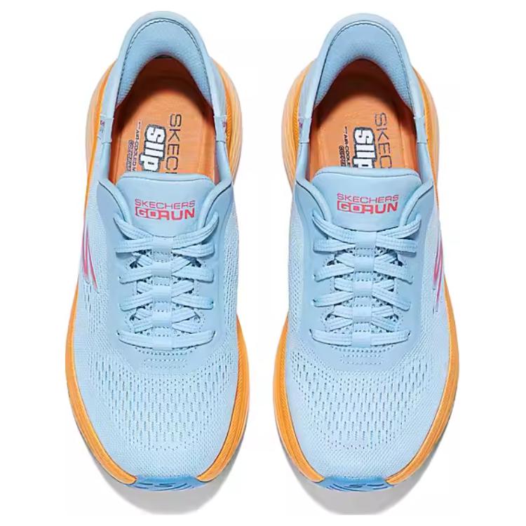 Skechers Max Cushioning Elite 2.0 Легкие Удобные Амортизирующие Низкие Беговые Кроссовки Женская кроссовка Синий Оранжевый 129626-BLOR