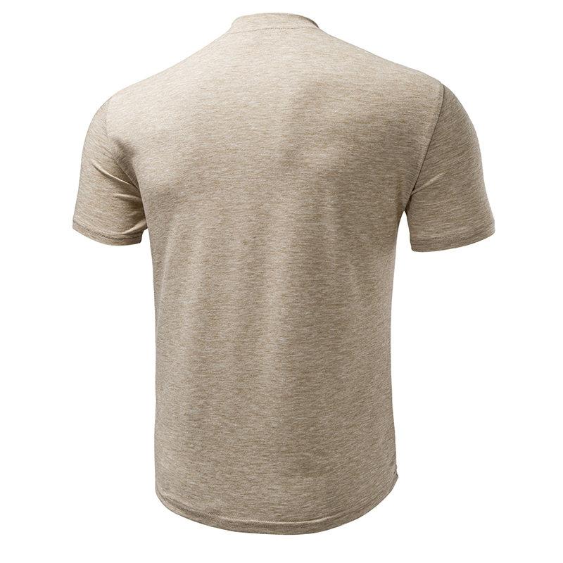 Men's Summer Solid Color Pocket T-Shirts Button Henry Collar Casual Daily Office Short Sleeve Top Tees Hip Hop Streetwear Tee