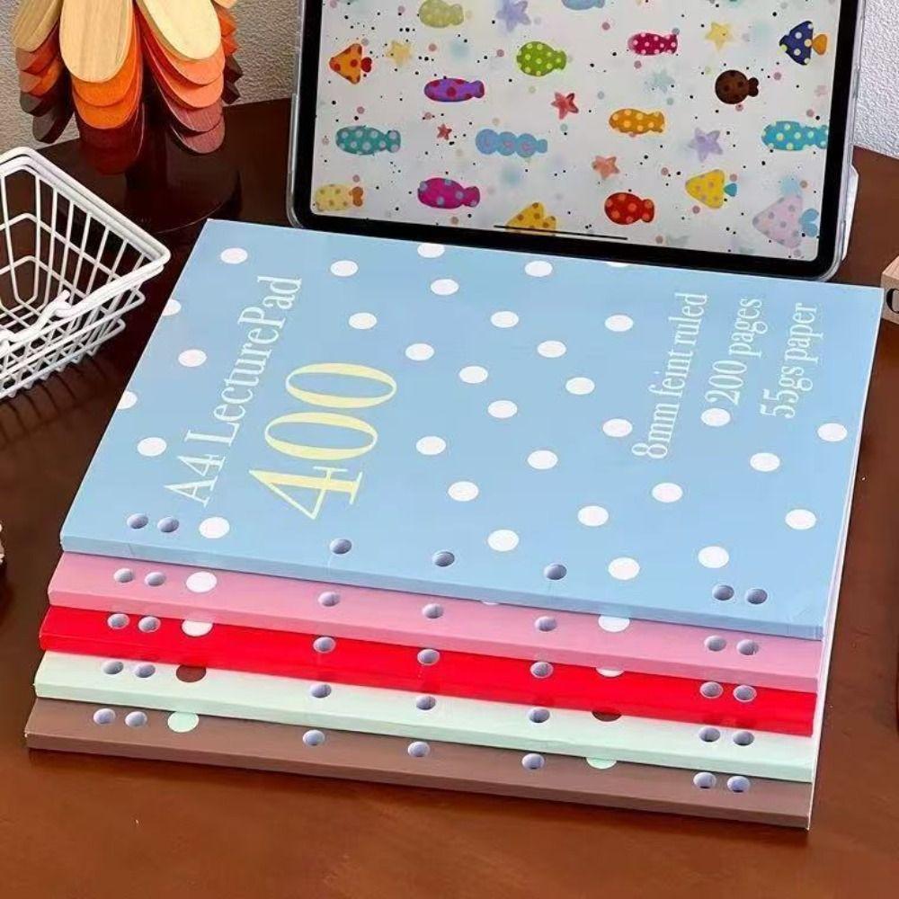 Colorful A4 Notebook Polka Dot Diary Journal Multi-functional Notepad  Back To School