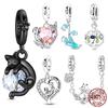 Медные Шармы Бусины Тюльпан Счастливые Кубики Черный Кот Подвеска Подходят для Оригинального Браслета Ожерелья Сделай Сам Женские Украшения
