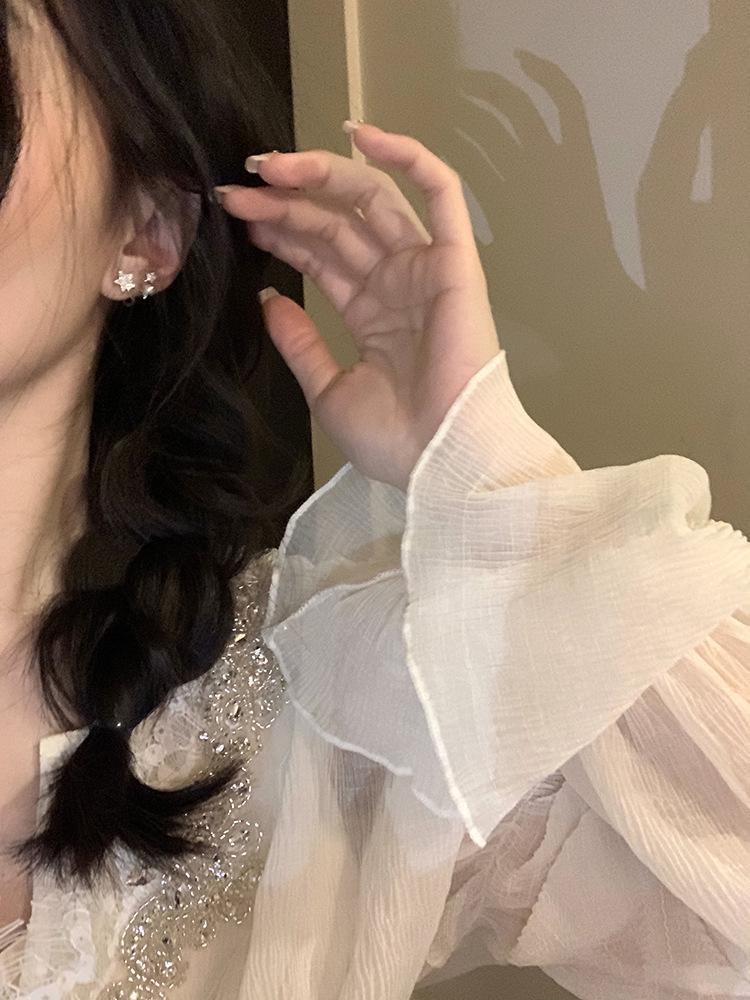 Элегантные серьги-бантики из серебра S925 с жемчугом для женщин, модный и высококлассный дизайн