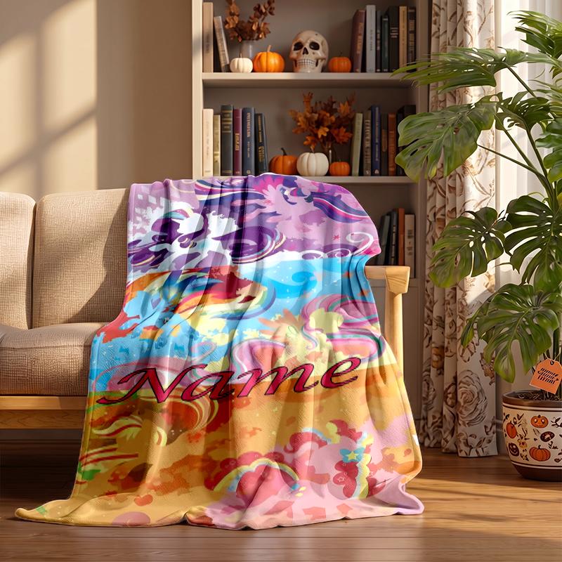 my pony Custom Flannel Blankets Soft Warm Cozy Throws for Home Decor Holiday Gifts