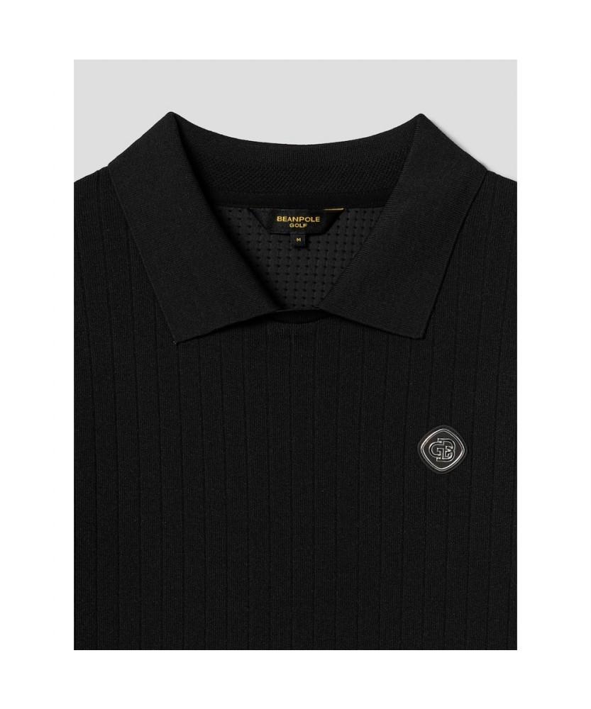 BEANPOLE GOLF [B_Under] Women'S Knit Hybrid Collar Short Sleeve T-Shirt - Black