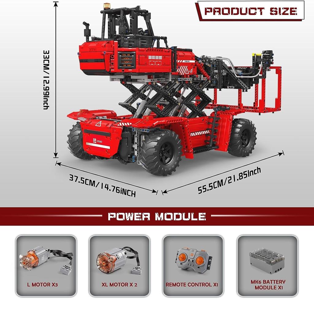 MOULD KING 17029/17030 Набор моделей для сборки контейнеровоза с ножницами Технический радиоуправляемый автомобиль для взрослых Для детей Подарок на день рождения